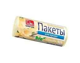 Мешки для мусора 30 л, ароматизированные, Ваниль, бежевые, в рулоне 20 шт., ПНД, 9 мкм, 560х530 мм, GRIFON Aroma, 101-020 V в Калининграде