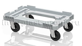 Тележка пластиковая с отверстием без тормозов усиленная серая в Калининграде