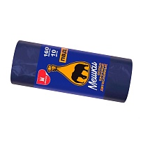 Мешки для мусора 160 л, синие, рулон 10 шт., ПВД, 35 мкм, 1100х900 мм, Уфа Пак, МВ1755 (МВ 160-10ср) в Калининграде