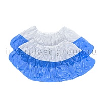 Бахилы бело-синие 1000 шт (500 пар), 48 мкм, двойная подошва, с одной резинкой, Эконом+ в Калининграде