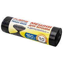 Мешки для мусора 160 л, черные, в рулоне 10 шт., ПВД, 30 мкм, 1200х900 мм, LAIMA ULTRA, 607694 в Калининграде