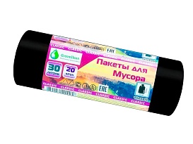 Мешки для мусора 30 л, черные, в рулоне 20 шт., ПНД, 7 мкм, 600х500 мм, MIRPACK Classik, 302040 в Калининграде Мешки для мусора 30 л, черные, в рулоне 20 шт., ПНД, 7 мкм, 600х500 мм, MIRPACK Classik, 302040 в Калининграде