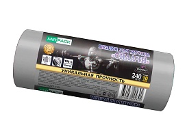 Мешки для мусора 240 л, ароматизированные, серые, в рулоне 10 шт., ПВД 40 мкм, 1500х1100 мм, СИЛАЧИ, sil240111101 в Калининграде