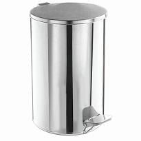 Ведро для мусора с педалью, усиленное, Титан, 20 л, кольцо под мешок, нержавеющая сталь, хром в Калининграде