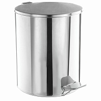 Ведро для мусора с педалью, усиленное, ТИТАН, 7 л, кольцо под мешок, нержавеющая сталь, хром в Калининграде Ведро для мусора с педалью, усиленное, ТИТАН, 7 л, кольцо под мешок, нержавеющая сталь, хром в Калининграде