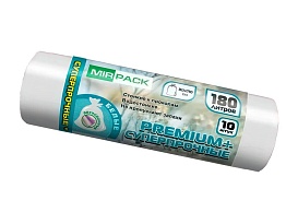 Мешки для мусора 180 л, ароматизированные, белые, в рулоне 10 шт., ПВД, 35 мкм, 1100х930 мм, PREMIUM+, 180105302 в Калининграде