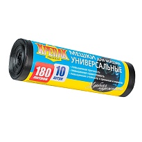 Мешки для мусора 180 л, черные, в рулоне 10 шт., ПНД, 20 мкм, 1150х800 мм, Крепак, 4607075710481 в Калининграде Мешки для мусора 180 л, черные, в рулоне 10 шт., ПНД, 20 мкм, 1150х800 мм, Крепак, 4607075710481 в Калининграде