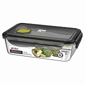 Контейнер для продуктов герметичный с клапаном Brilliant прямоугольный 1 л (черный)