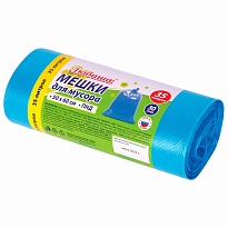 Мешки для мусора 35 л, синие, в рулоне 30 шт., ПНД, 10 мкм, 600х500 мм, Любаша, 608091 в Калининграде