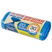 Мешки для мусора 20 л, синие, в рулоне 30 шт., ПНД, 8 мкм, 500х450 мм, LAIMA, 607682 в Калининграде Мешки для мусора 20 л, синие, в рулоне 30 шт., ПНД, 8 мкм, 500х450 мм, LAIMA, 607682 в Калининграде