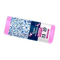 Мешки для мусора 35 л, с ушками, розовые, в рулоне 20 шт., ПНД, 12 мкм, 655х500 мм, Узоры Чистоты, МУ3469 (МСУ-35роз) в Калининграде