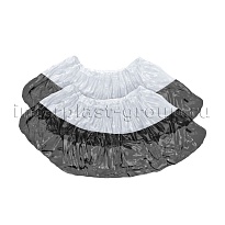 Бахилы бело-черные 1000 шт (500 пар), 48 мкм, двойная подошва, с одной резинкой, Эконом+ в Калининграде