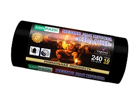 Мешки для мусора 240 л, ароматизированные, черные, в рулоне 10 шт., ПВД 40 мкм, 1500х1100 мм, СИЛАЧИ, sil24011110 в Калининграде