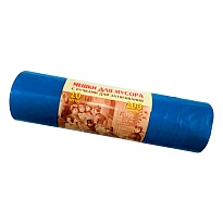 Мешки для мусора 100 л, с завязками, синие, в рулоне 10 шт., ПВД, 40 мкм, 840х670 мм, Концепция Быта Vitalux, 604933 в Калининграде Мешки для мусора 100 л, с завязками, синие, в рулоне 10 шт., ПВД, 40 мкм, 840х670 мм, Концепция Быта Vitalux, 604933 в Калининграде